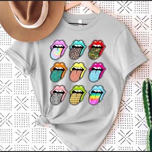 Rolling Stones Inspired Tongue Graphic Tee